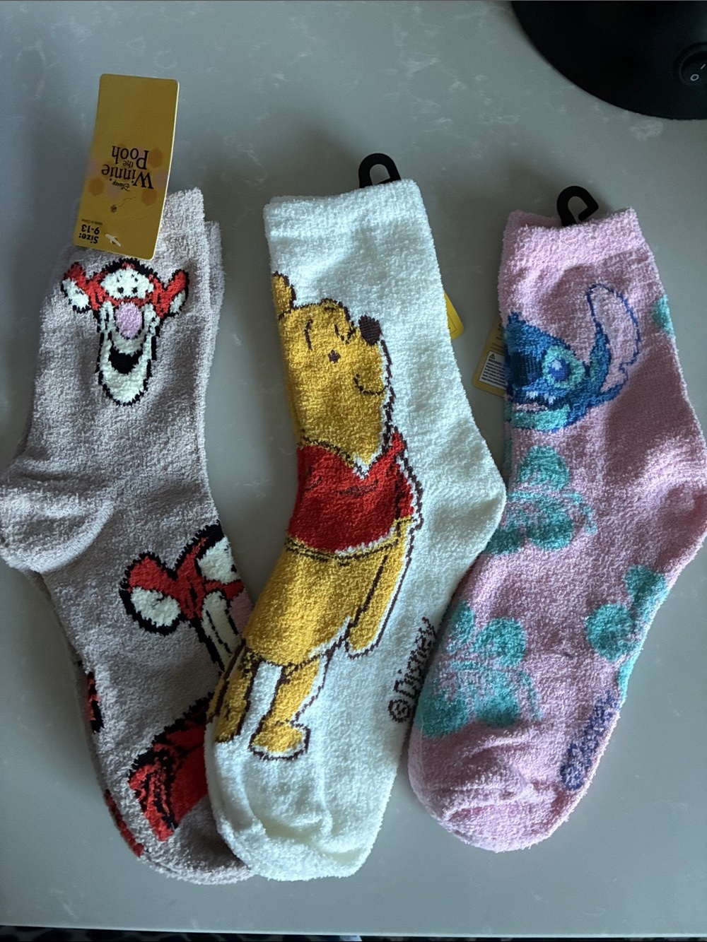 Disney set of 3 ladies cozy socks - Winnie the Pooh, Tigger and Stitch. NWT